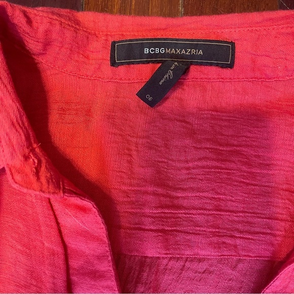 BCBGmaxazria Red Orange Button Down Collared Knit Dress Women's Size 6 - Picture 4 of 8